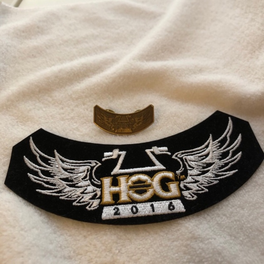 Harley Davidson HOG 2016 rocker patch and pin set biker